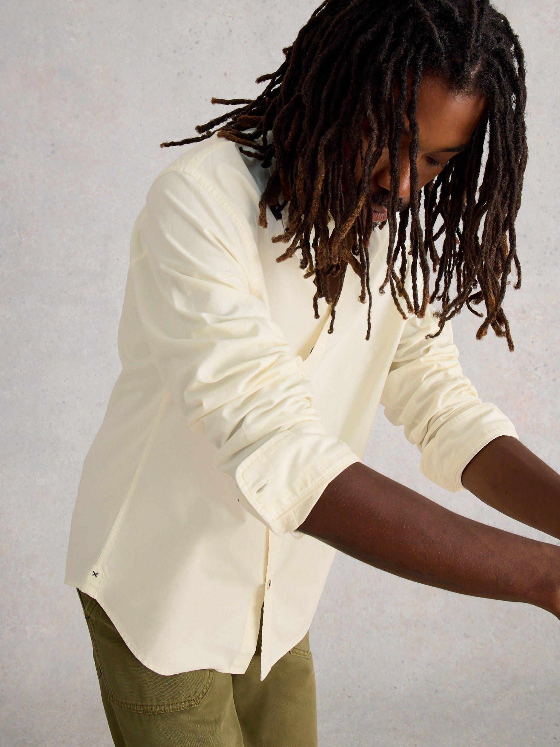 Product image 3 of 6, which shows White Stuff Bruton Cotton Regular Fit Shirt, Natural, XXS