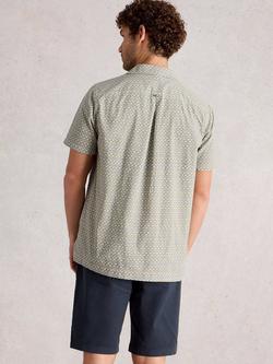 White Stuff Hayle Cotton Regular Fit Geometric Revere Collar Shirt, Natural/Multi - view 2, Natural/Multi