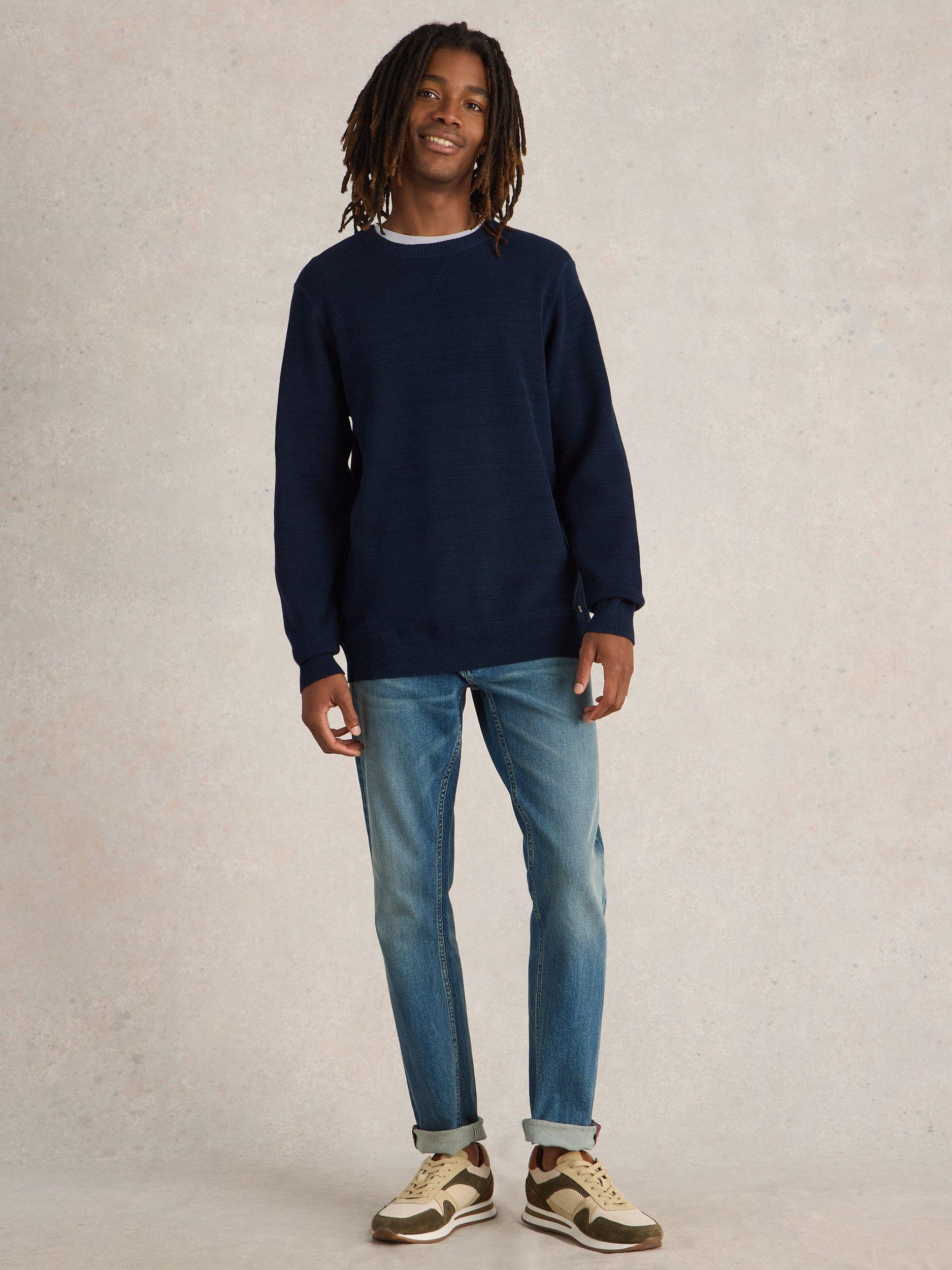 Product image 1 of 6, which shows White Stuff Attadale Crew Neck Jumper, Dark Navy, XXS