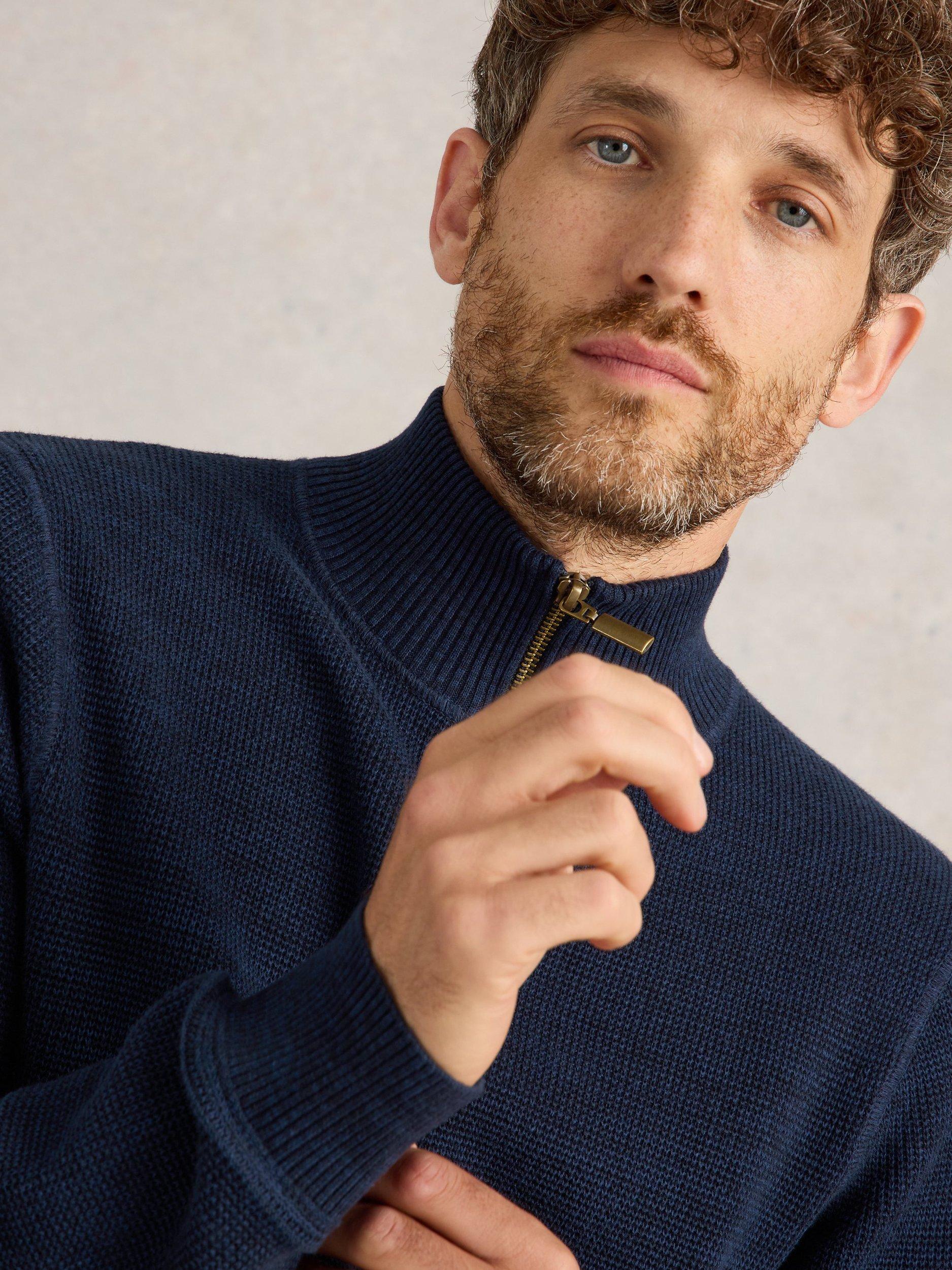 Product image 3 of 6, which shows White Stuff Attadale Funnel Neck Jumper, Dark Navy, XXS