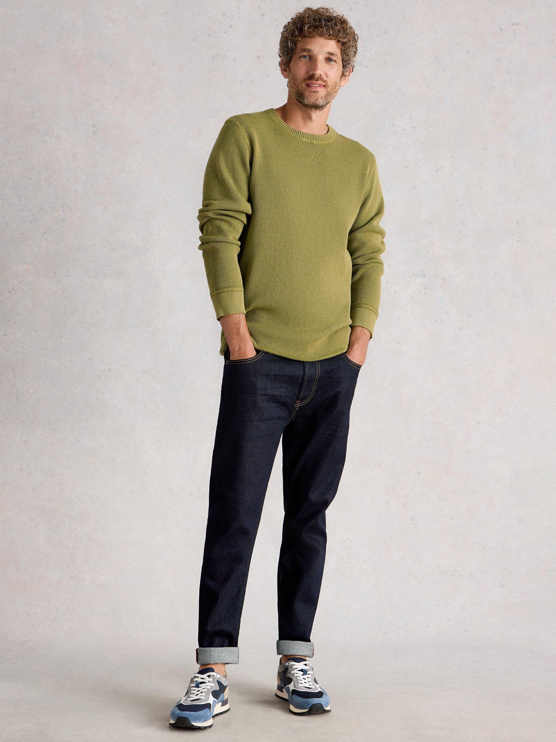 Product image 1 of 6, which shows White Stuff Attadale Crew Neck Jumper, Khaki Green, XXS