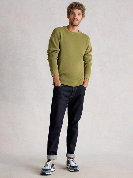 White Stuff Attadale Crew Neck Jumper, Khaki Green, Khaki Green