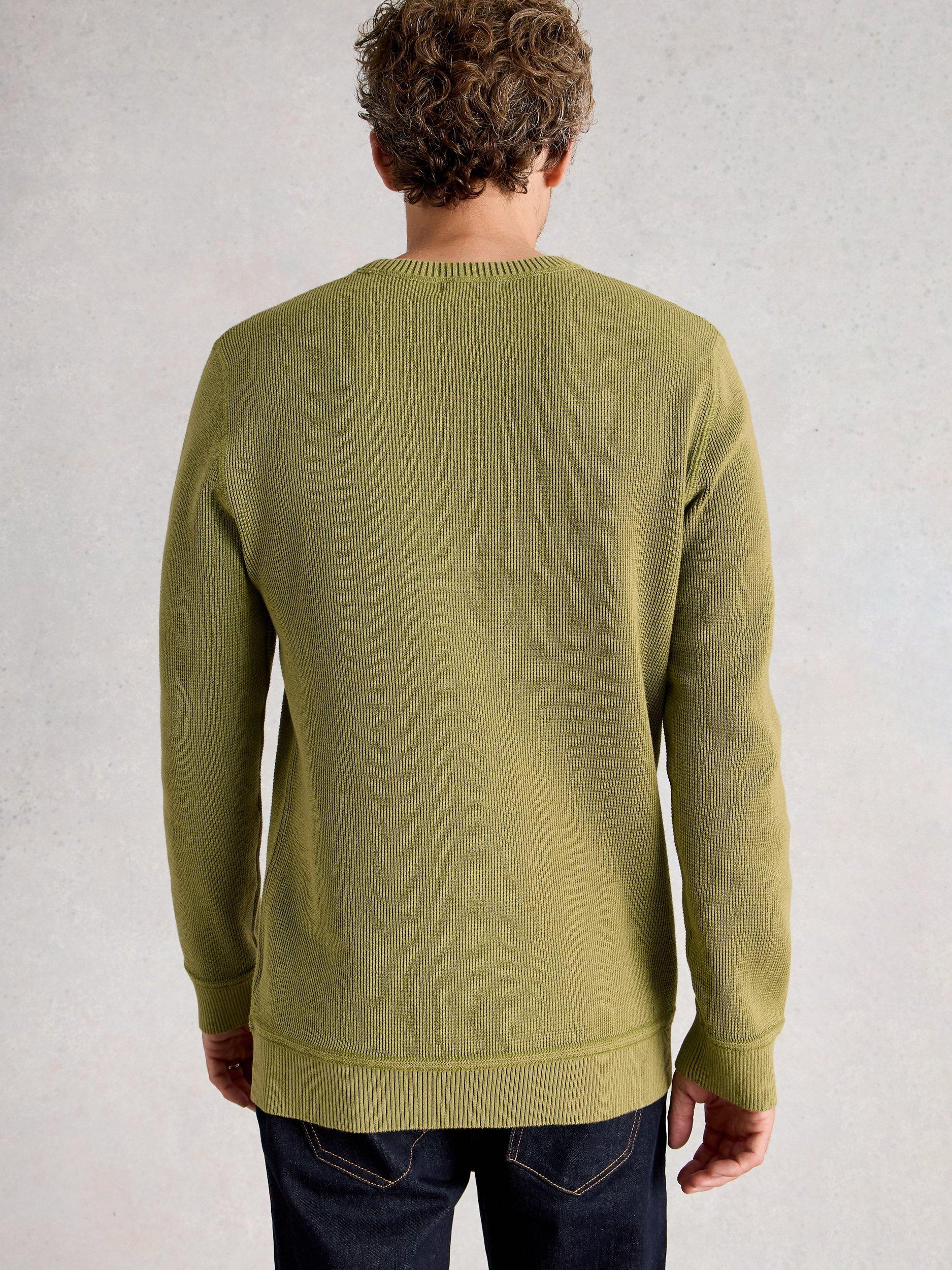 Product image 2 of 6, which shows White Stuff Attadale Crew Neck Jumper, Khaki Green, XXS