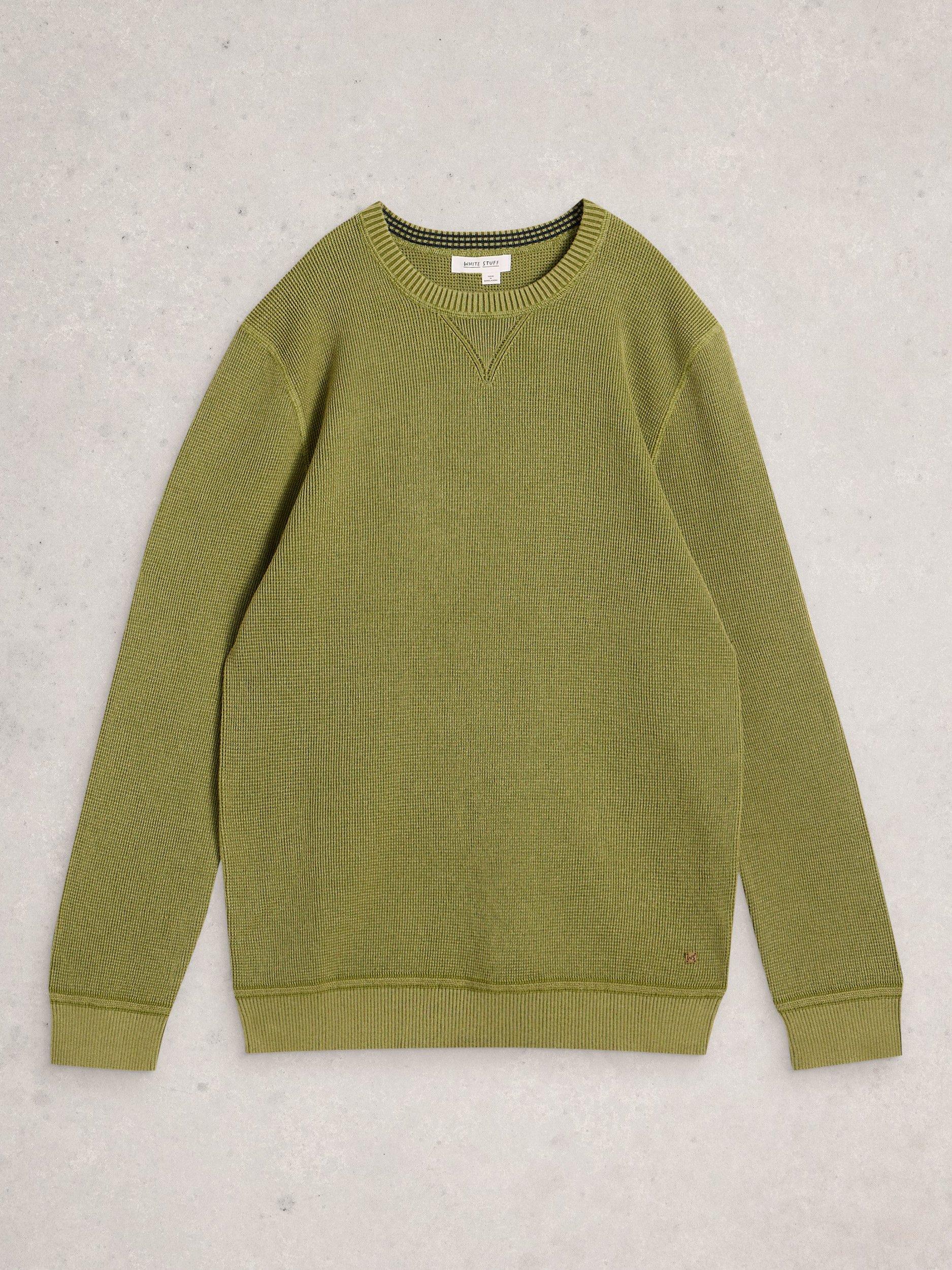 Product image 5 of 6, which shows White Stuff Attadale Crew Neck Jumper, Khaki Green, XXS