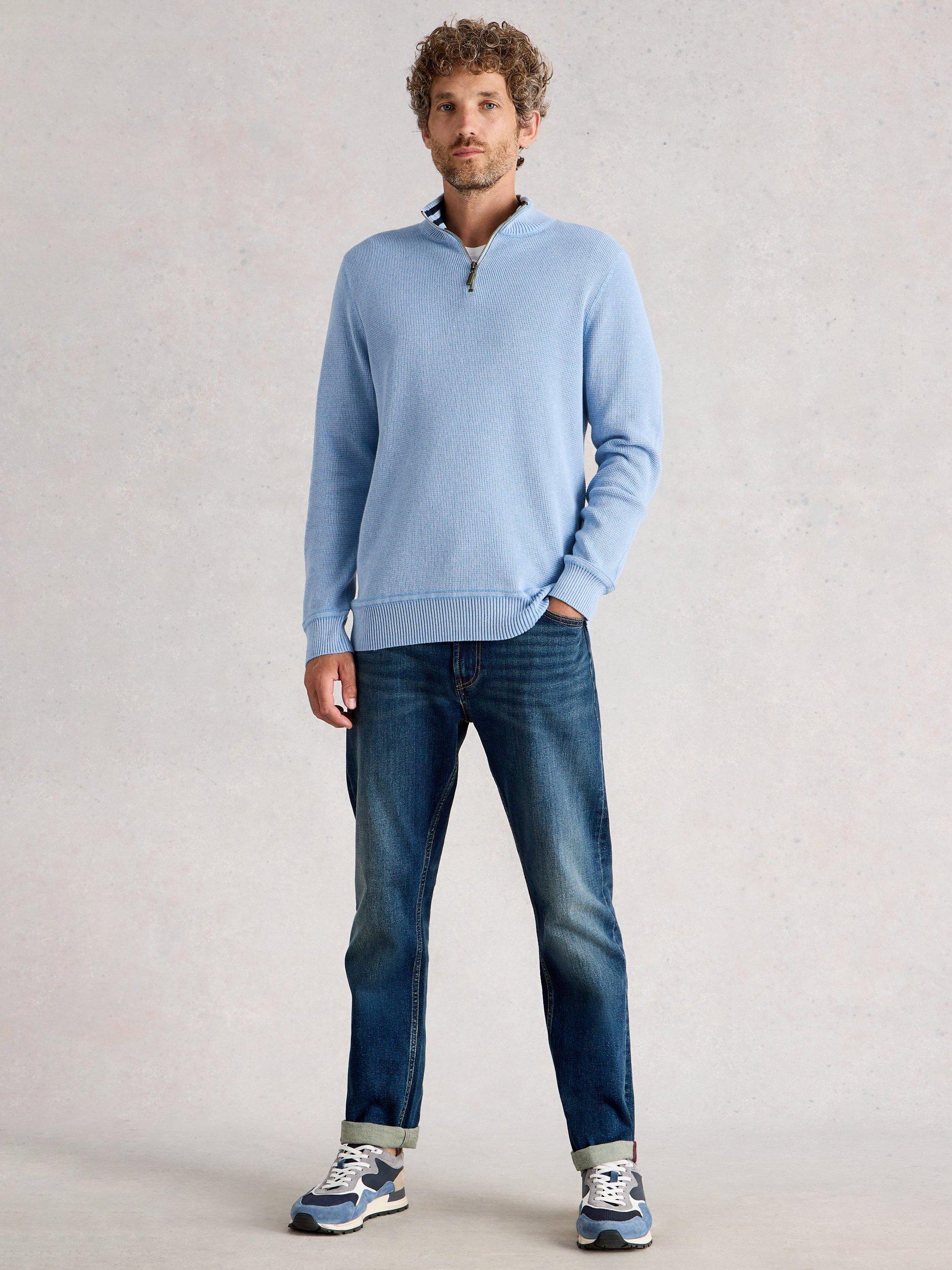 Product image 1 of 6, which shows White Stuff Attadale Funnel Neck Jumper, Light Blue, XXS