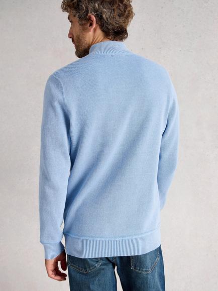 White Stuff Attadale Funnel Neck Jumper, Light Blue - view 2, Light Blue