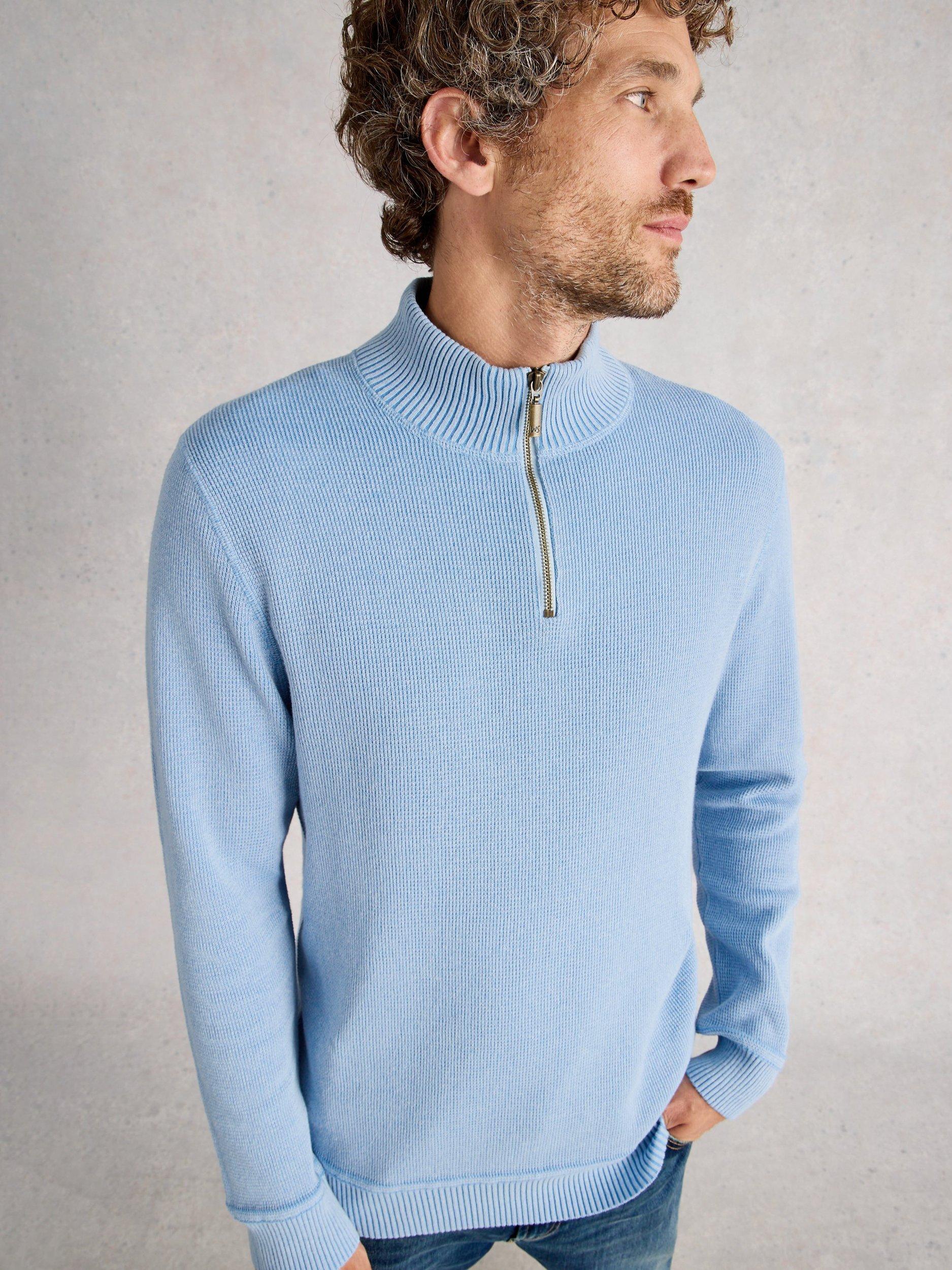 Product image 3 of 6, which shows White Stuff Attadale Funnel Neck Jumper, Light Blue, XXS