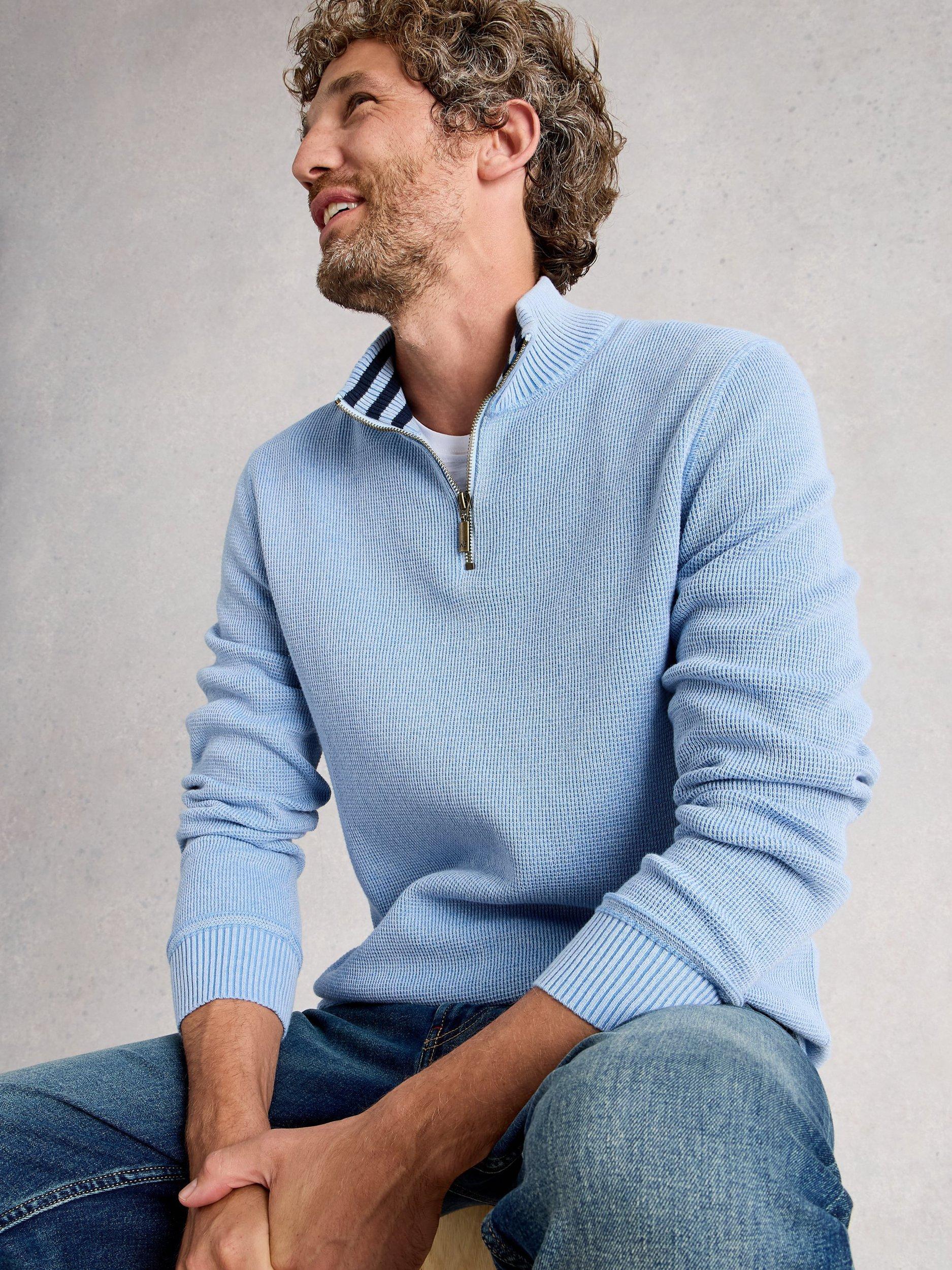 Product image 4 of 6, which shows White Stuff Attadale Funnel Neck Jumper, Light Blue, XXS