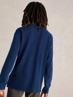 White Stuff Long Sleeve Utility Polo Shirt - view 2, Deep Blue