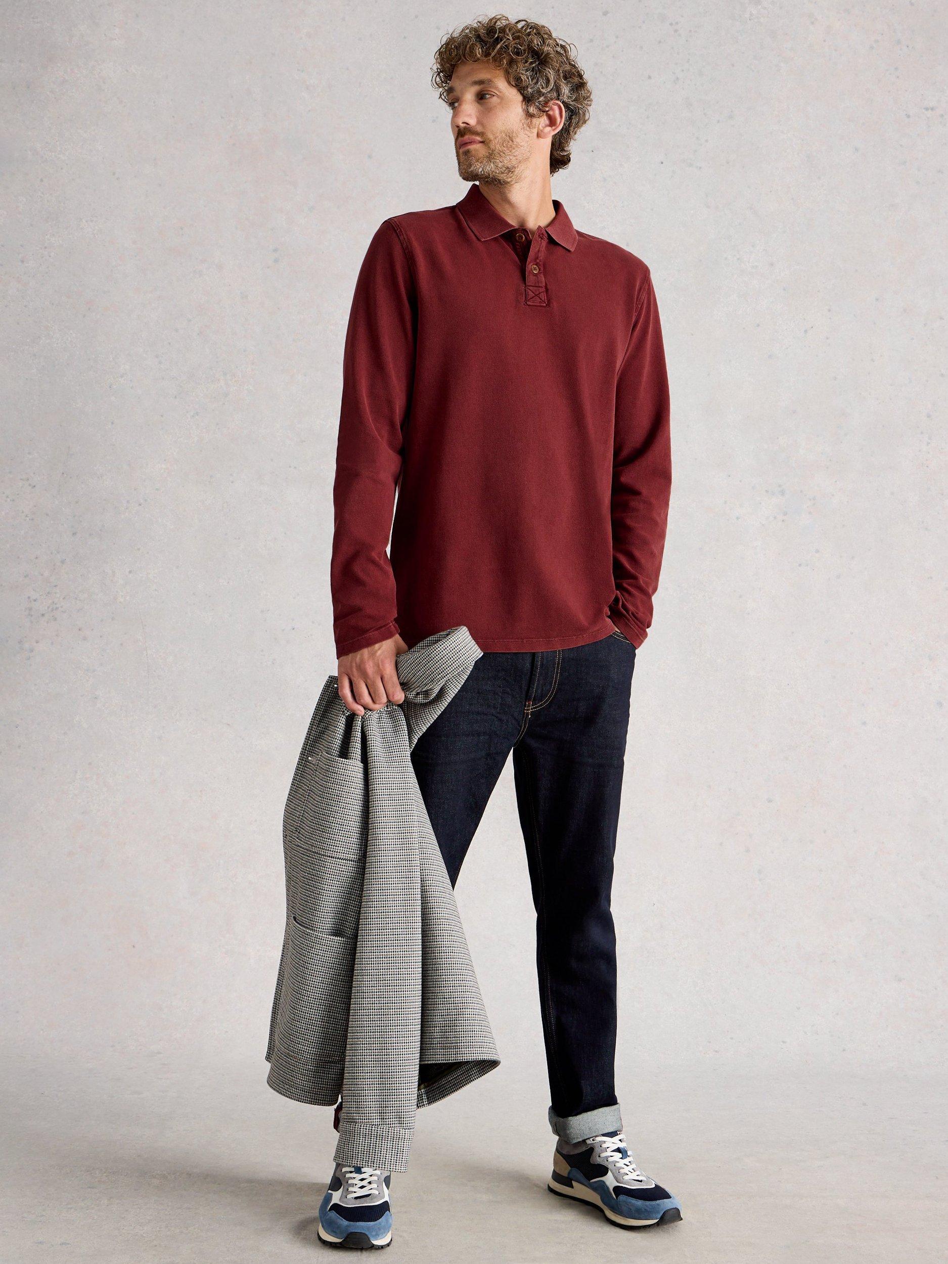 White Stuff Cotton Long Sleeve Polo Shirt