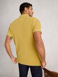 White Stuff Cotton Regular Fit Short Sleeve Utility Polo Shirt, Mid Yellow
