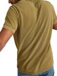 White Stuff Cotton Regular Fit Short Sleeve Utility Polo Shirt, Khaki Grn