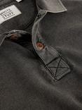 White Stuff Utility Short Sleeve Washed Cotton Polo Shirt, Washed Black