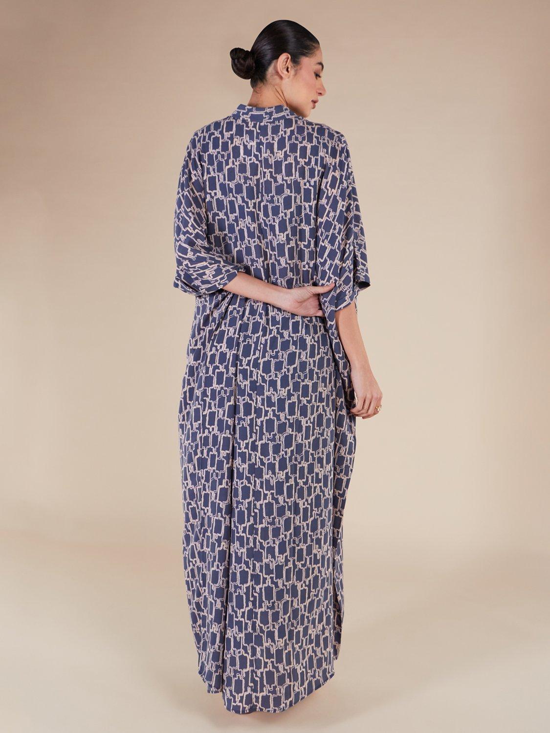 Product image 2 of 4, which shows Aab Graphic Shirt Kaftan, Blue/Multi, S Reg