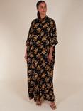 Aab Floral Shirt Maxi Dress, Yellow/Multi