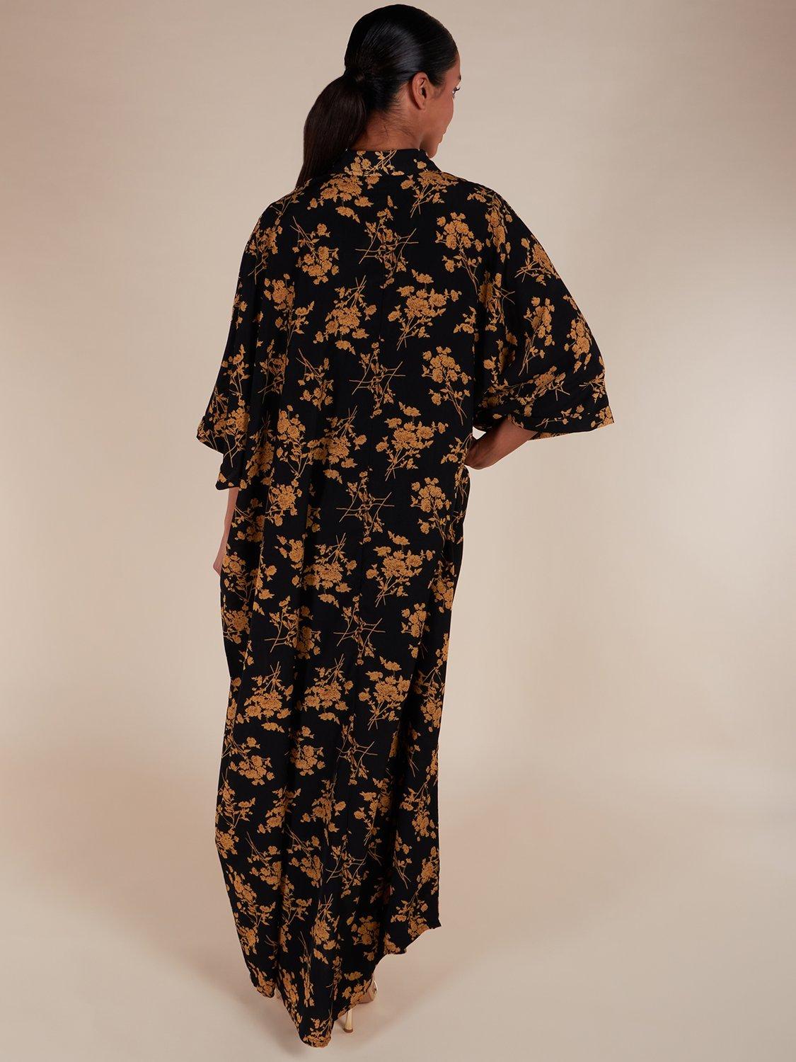 Product image 2 of 3, which shows Aab Floral Shirt Maxi Dress, Yellow/Multi, S Reg