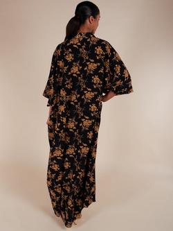 Aab Floral Shirt Maxi Dress, Yellow/Multi - view 2, Yellow/Multi