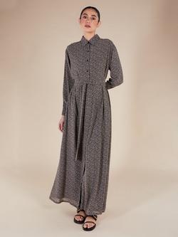 Aab Micro Floral Shirt Maxi Dress, Yellow/Multi, Yellow/Multi