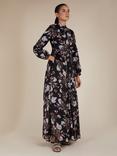 Aab Floral Shirt Maxi Dress, Black Multi Black