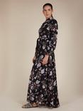 Aab Floral Shirt Maxi Dress, Black Multi Black