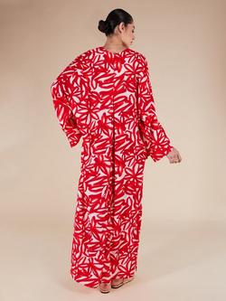 Aab Roma Floral Kaftan, Red - view 2, Red