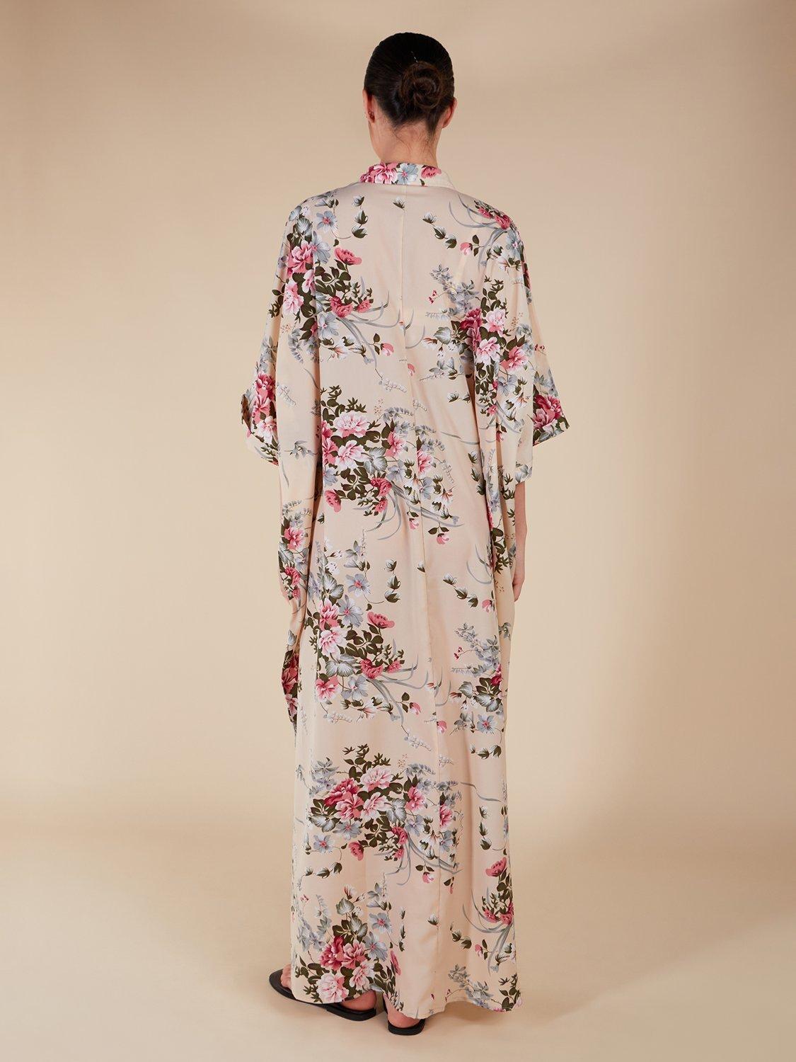 Product image 3 of 4, which shows Aab Wild Flower Kaftan Maxi Dress, Multi, S Reg