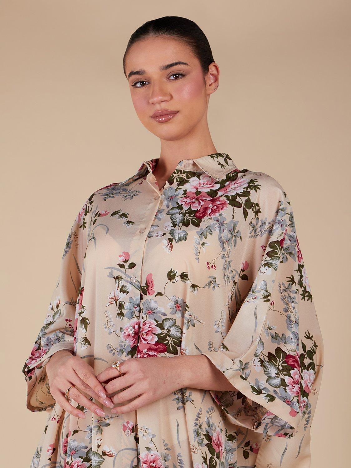 Product image 4 of 4, which shows Aab Wild Flower Kaftan Maxi Dress, Multi, S Reg
