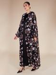 Aab Floral Belted Kimono, Black/Multi