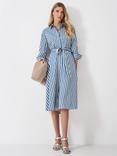 Crew Clothing Stripe Shirt Dress, White