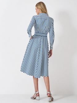 Crew Clothing Stripe Shirt Dress, Blue/White - view 2, Blue/White
