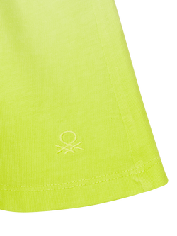 Benetton Kids' Jersey Drawstring Shorts, Lime - view 2, Lime