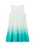 Benetton Kids' Cotton Dip Dyed Sleeveless Dress, Teal Green