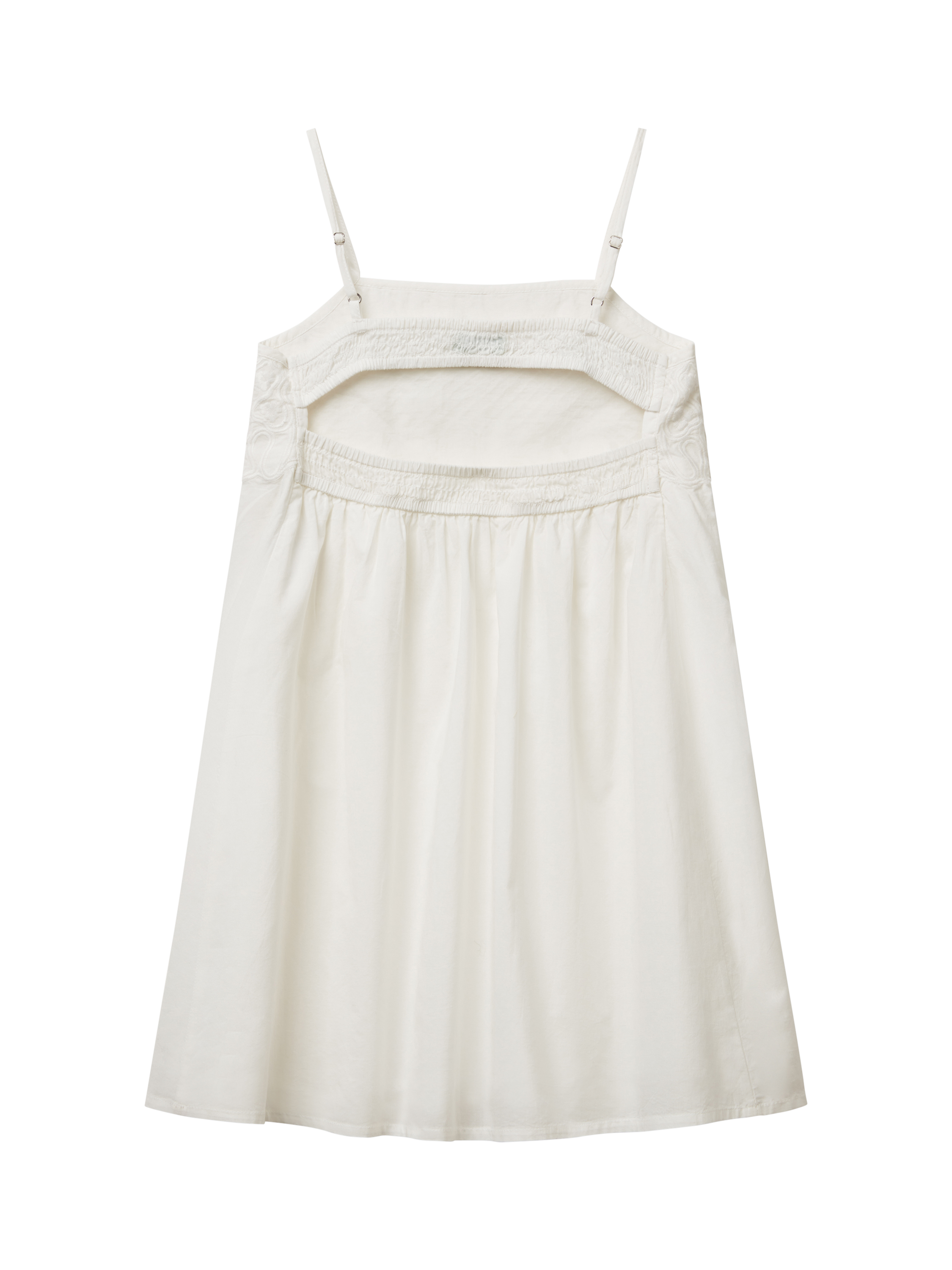 Product image 2 of 3, which shows Benetton Kids' Fit and Flare Strappy Dress, Off White, 6-7 years