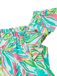 Benetton Kids' Square Neck Frill Sleeve Printed Blouse, Multicolor