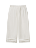 Benetton Kids' Wide Leg Drawstring Trousers, Offwhite
