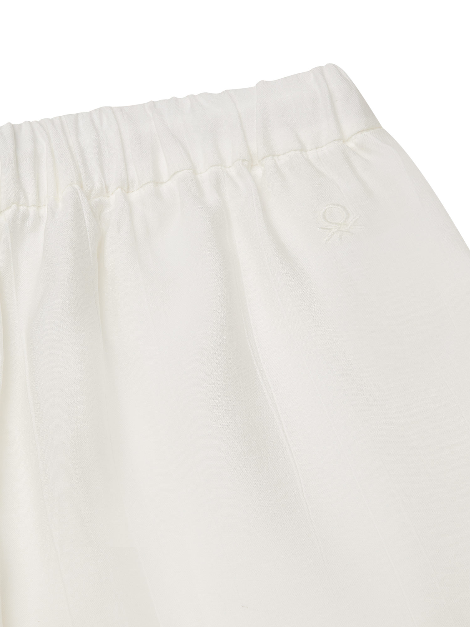 Product image 3 of 3, which shows Benetton Kids' Wide Leg Drawstring Trousers, Offwhite, 6-7 years