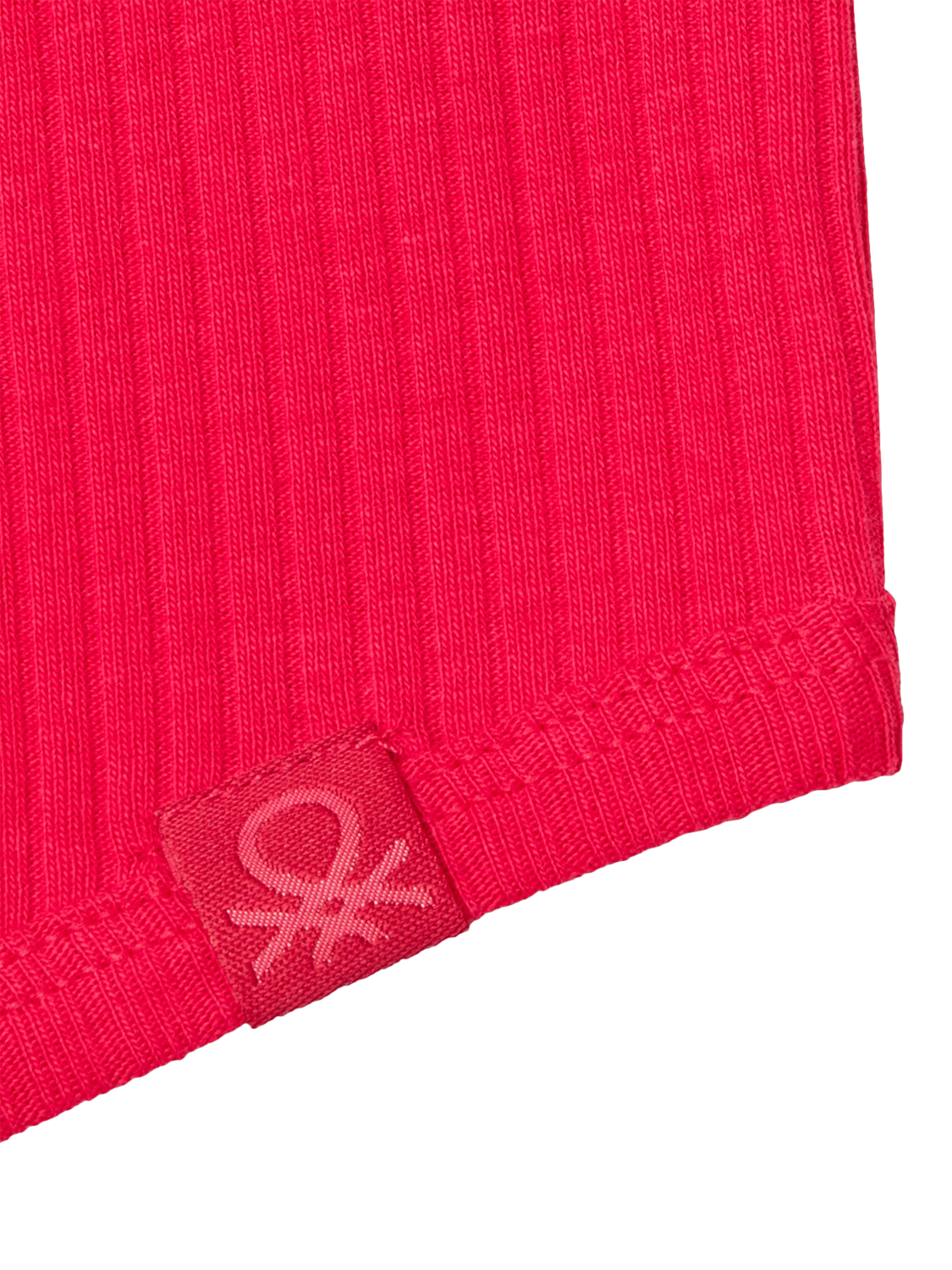 Product image 3 of 3, which shows Benetton Kids' Ribbed Cotton Sleeveless Vest Top, Fuchsia, 6-7 years
