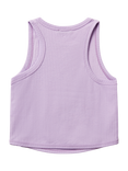 Benetton Kids' Ribbed Cotton Sleeveless Vest Top, Lilac