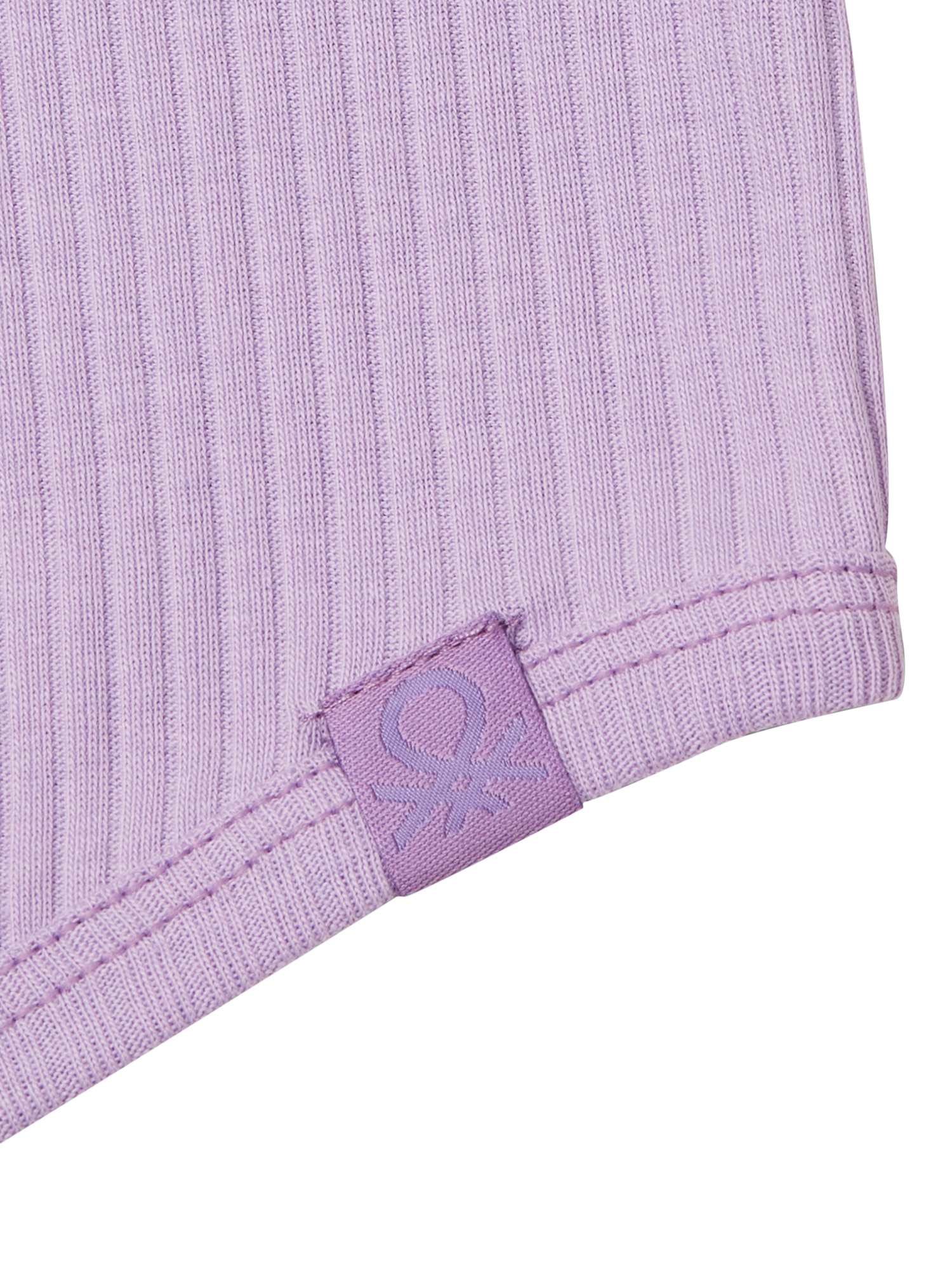 Product image 3 of 3, which shows Benetton Kids' Ribbed Cotton Sleeveless Vest Top, Lilac, 6-7 years