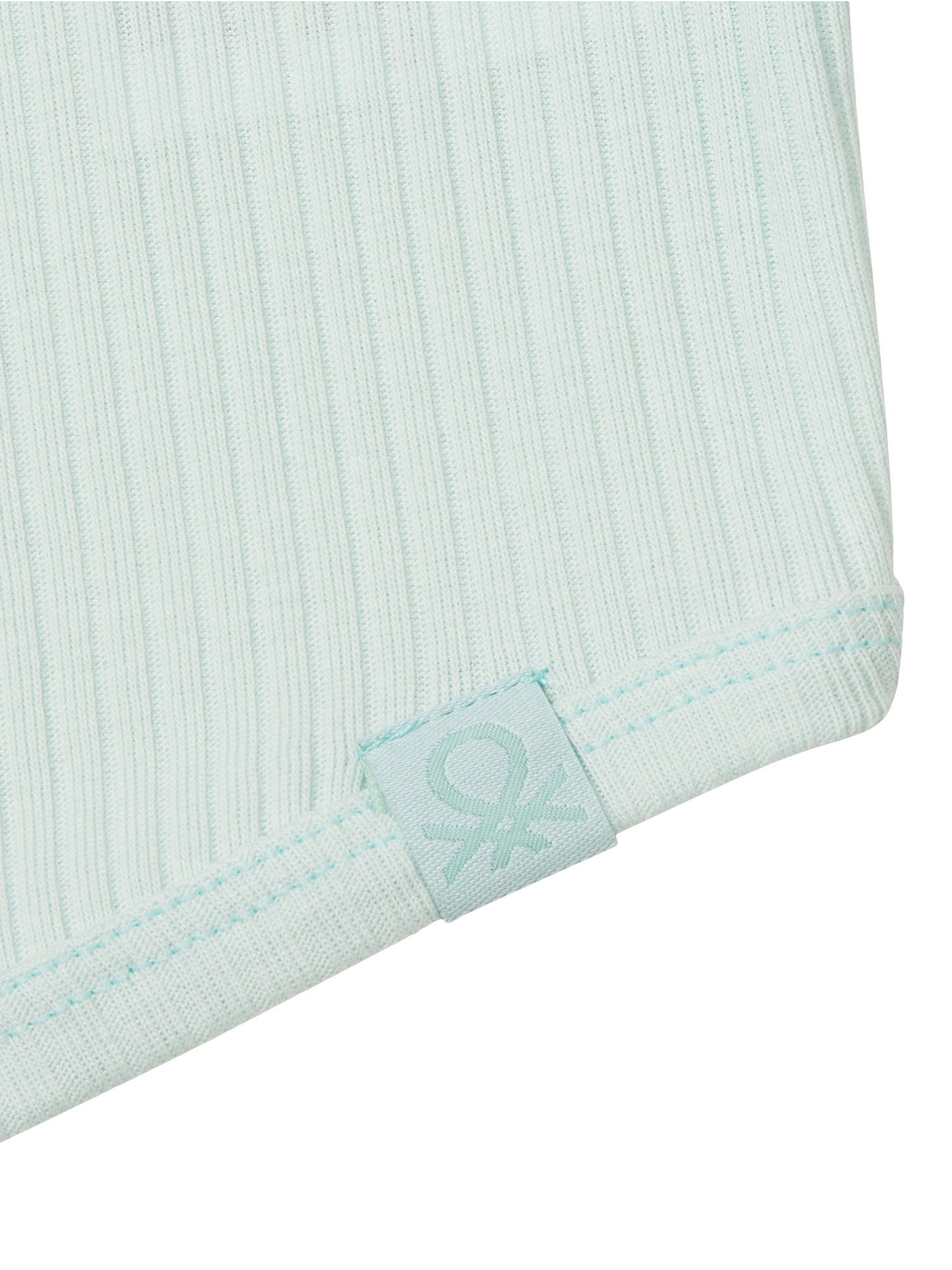 Product image 3 of 3, which shows Benetton Kids' Ribbed Cotton Sleeveless Tank Top, Teal Green, 6-7 years