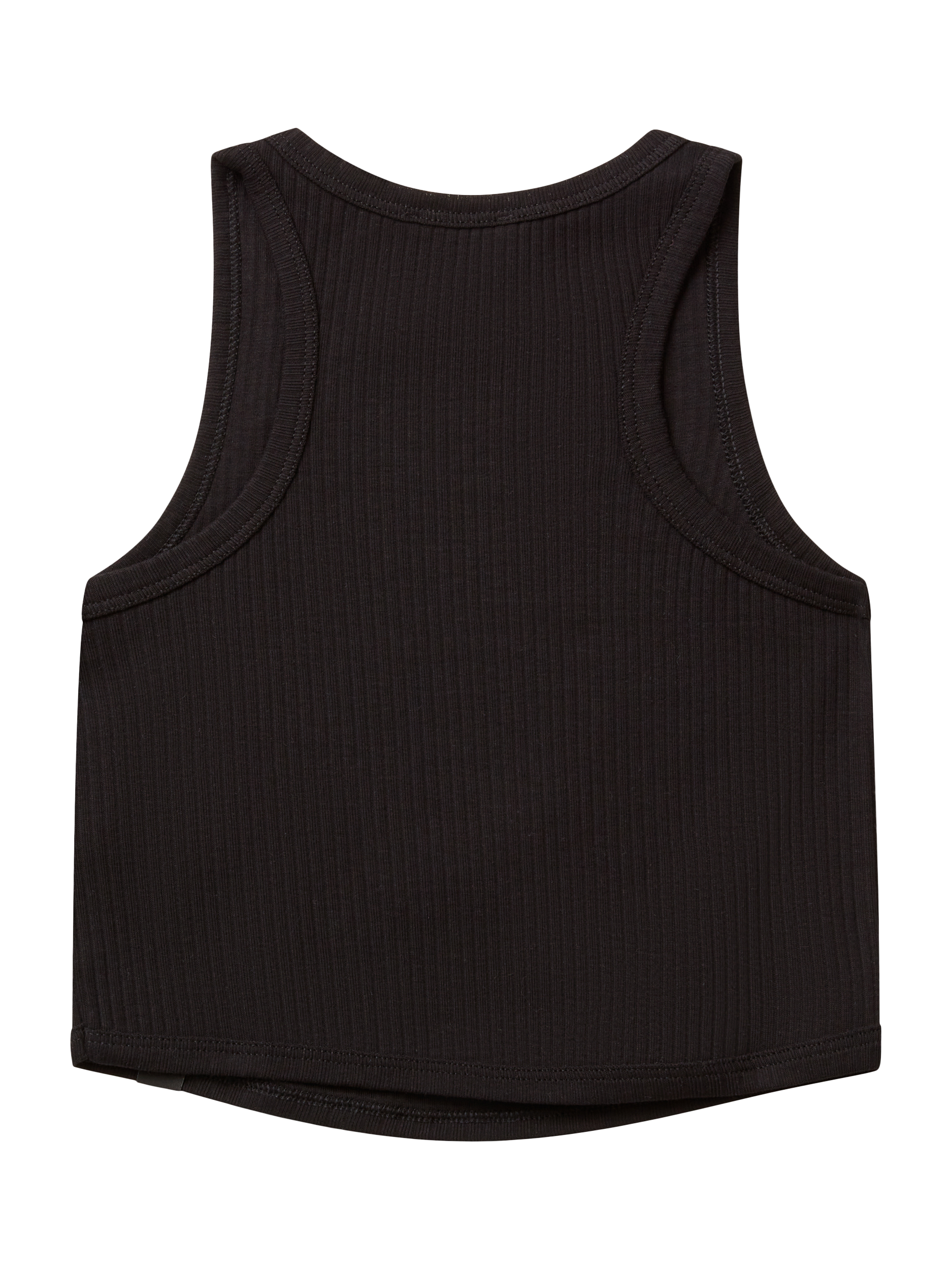 Product image 2 of 3, which shows Benetton Kids' Ribbed Cotton Sleeveless Tank Top, Black, 6-7 years