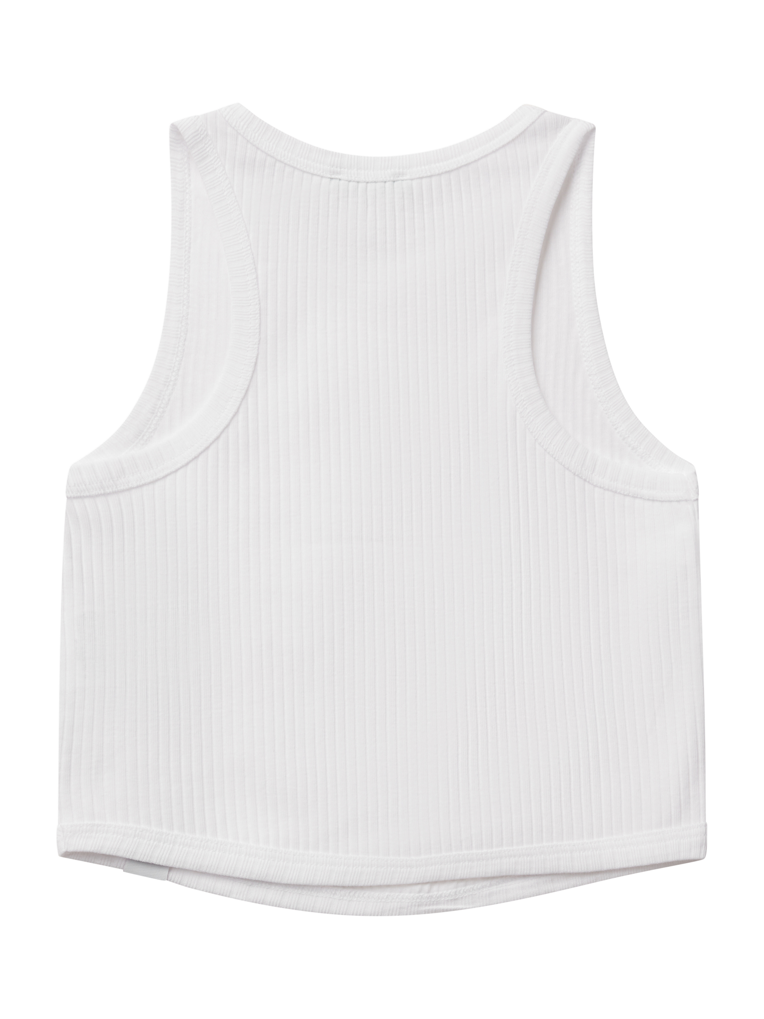 Product image 2 of 3, which shows Benetton Kids' Ribbed Cotton Sleeveless Tank Top, Optical White, 6-7 years