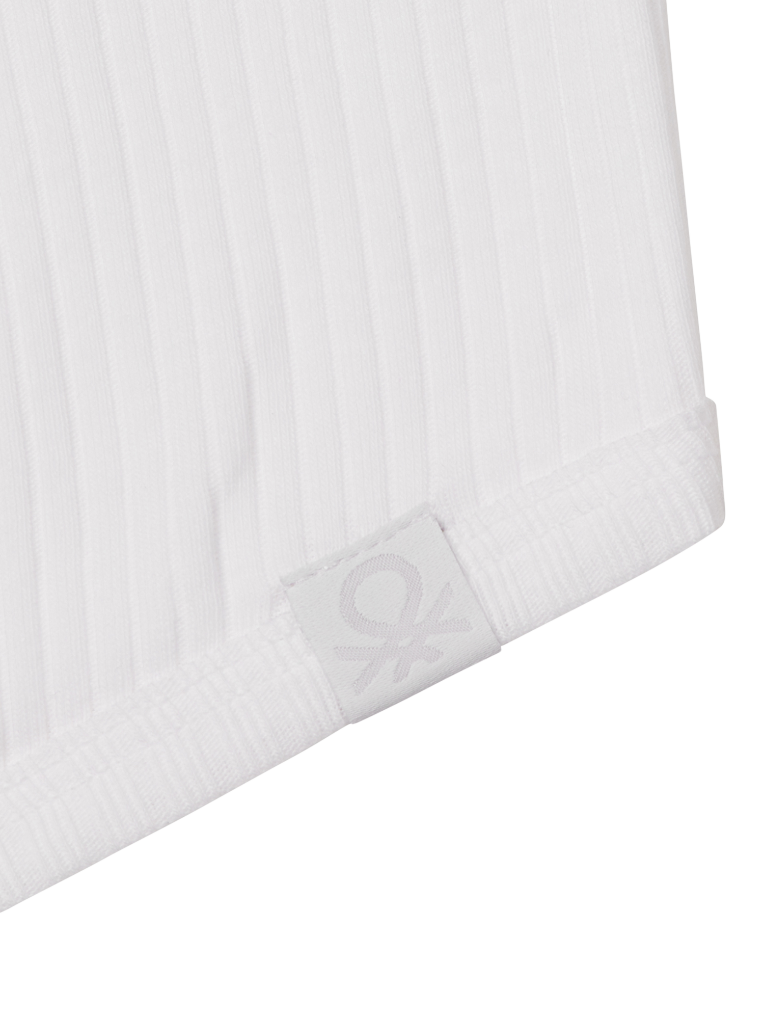 Product image 3 of 3, which shows Benetton Kids' Ribbed Cotton Sleeveless Tank Top, Optical White, 6-7 years