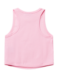 Benetton Kids' Ribbed Cotton Sleeveless Tank Top, Pink