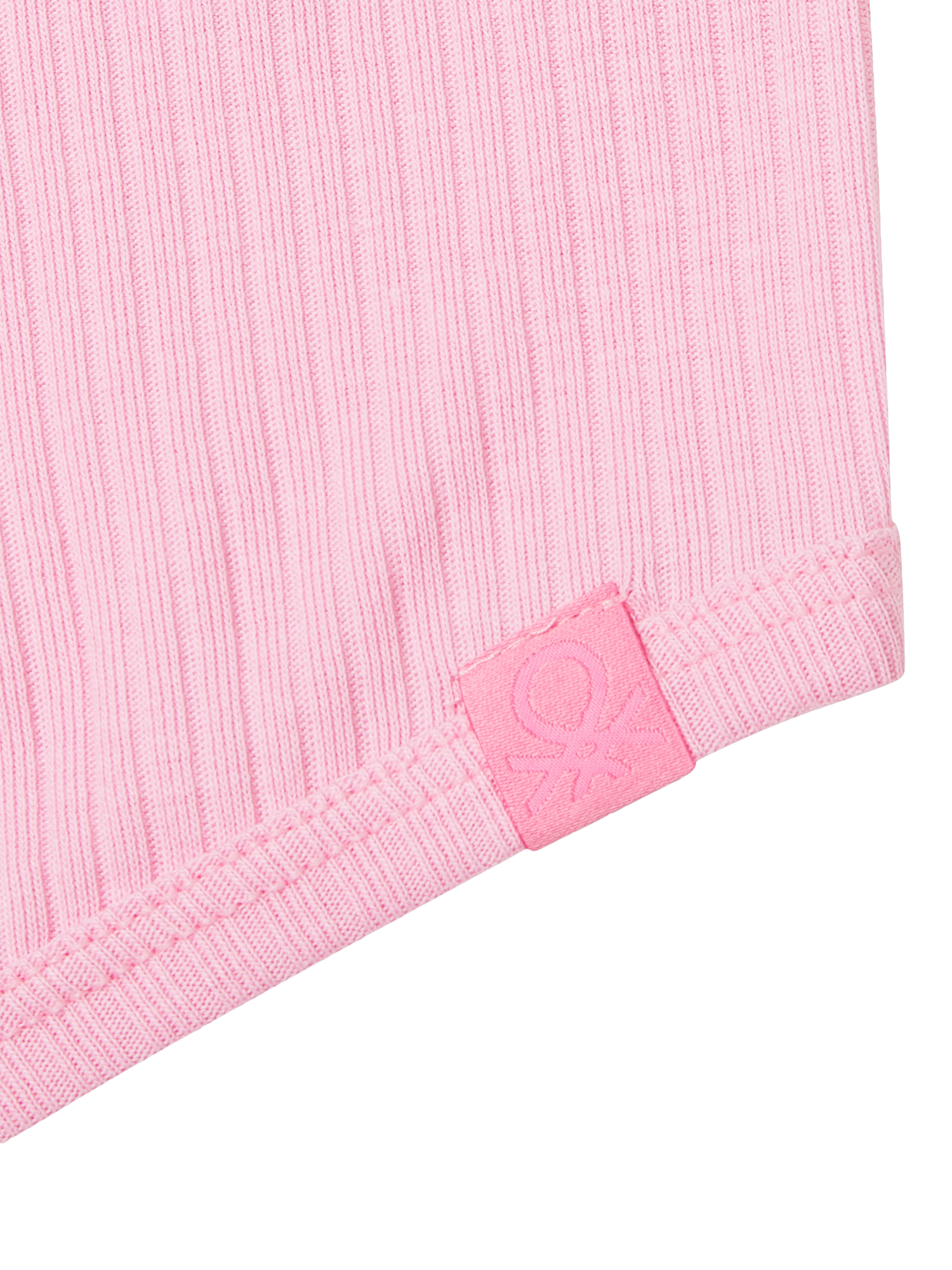 Product image 3 of 3, which shows Benetton Kids' Ribbed Cotton Sleeveless Tank Top, Pink, 6-7 years