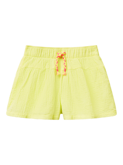 Benetton Kids' Cotton Muslin Bermuda Shorts, Lime, Lime
