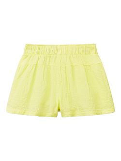 Benetton Kids' Cotton Muslin Bermuda Shorts, Lime - view 2, Lime