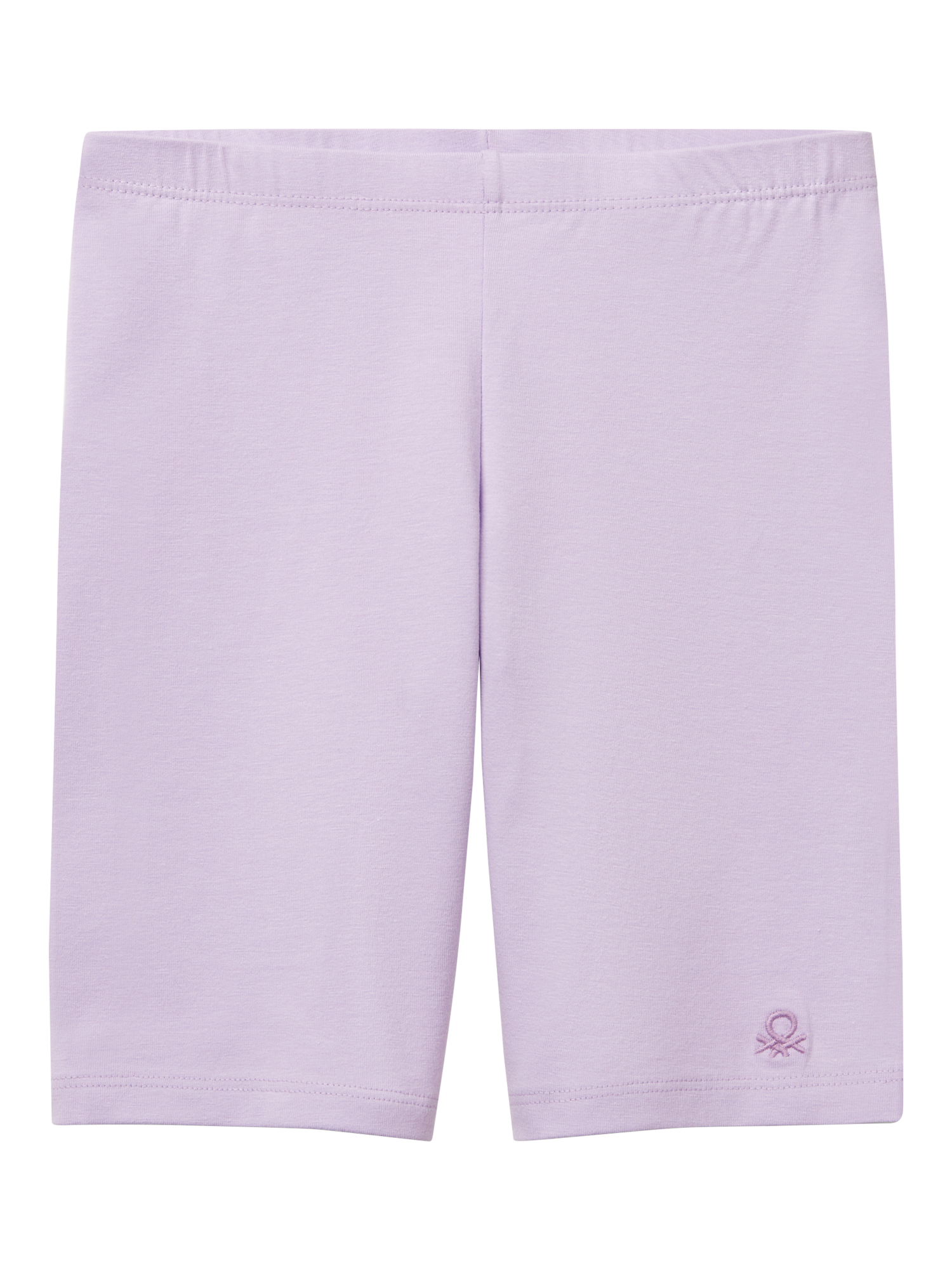 Product image 1 of 3, which shows Benetton Kids' Cotton Cycling Shorts, Lilac, 6-7 years