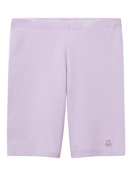 Benetton Kids' Cotton Cycling Shorts, Lilac