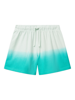 Benetton Kids' Cotton Drawstring Shorts, Teal Green